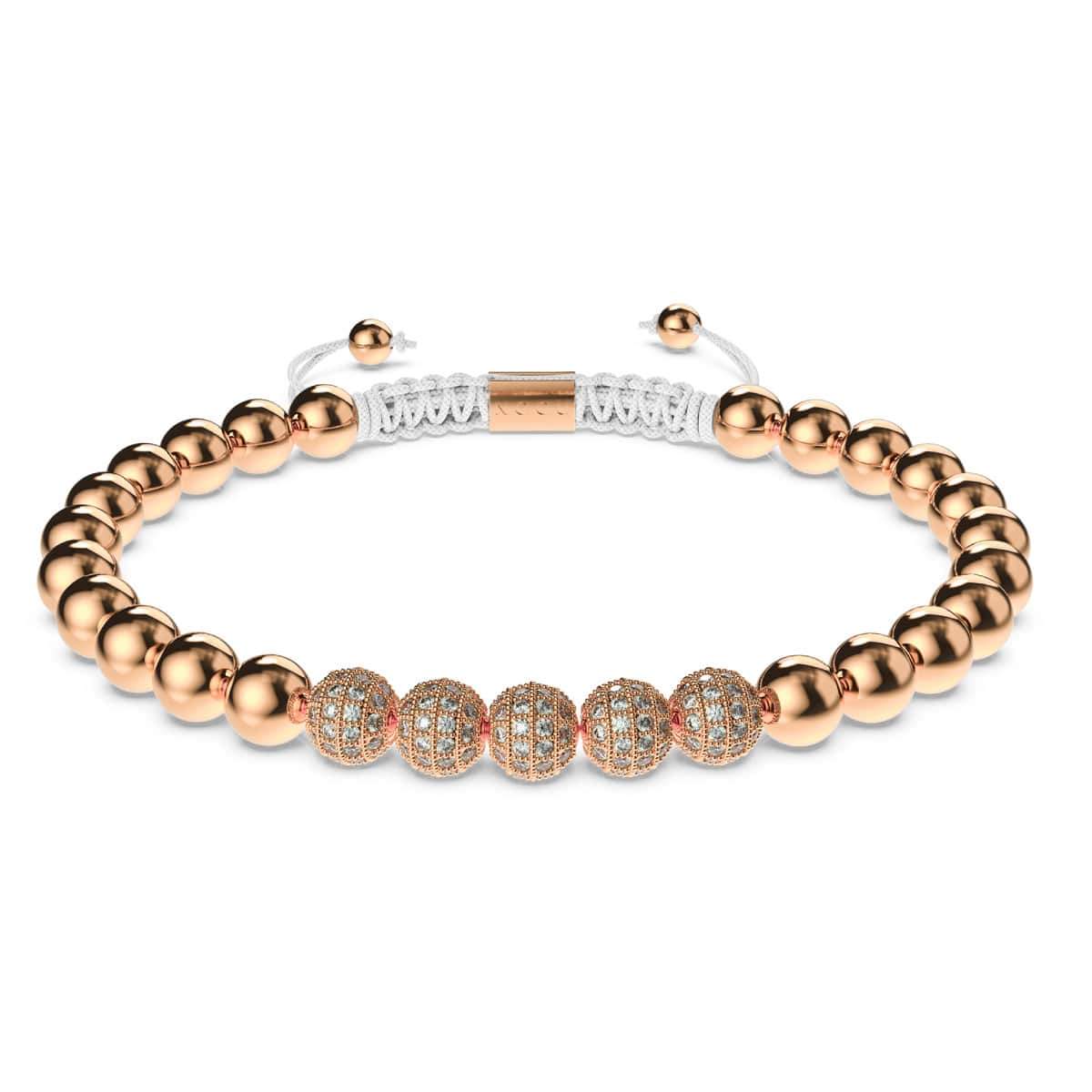 Or rose 18 carats | Bracelet Gala Pavé de Cristaux | Blanc